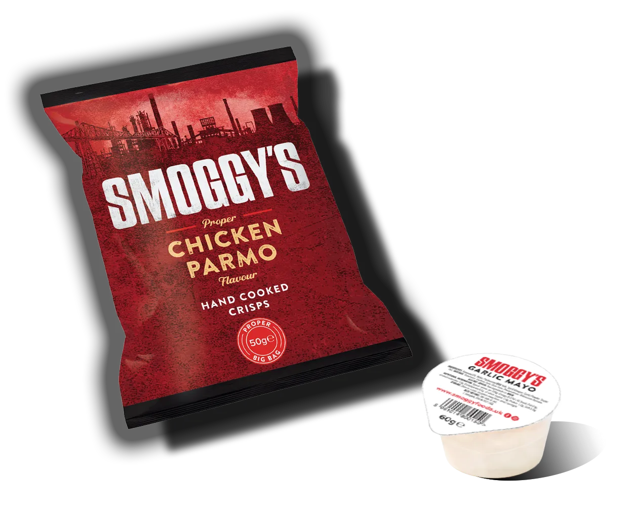 Smoggy Chicken Parmo Crisps with Garlic Mayo